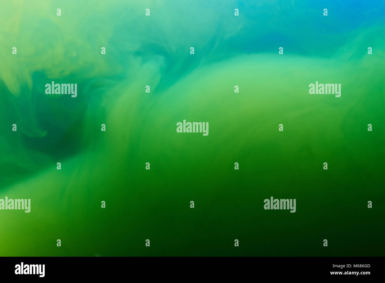 Abstract liquido verde e Sfondo blu. Misto modello di inchiostro Foto Stock