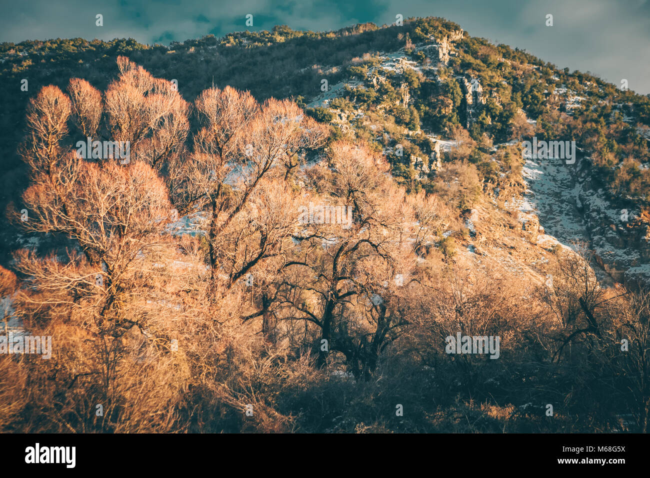 Paesaggio Innevato in Northwest Epiro, Grecia Foto Stock