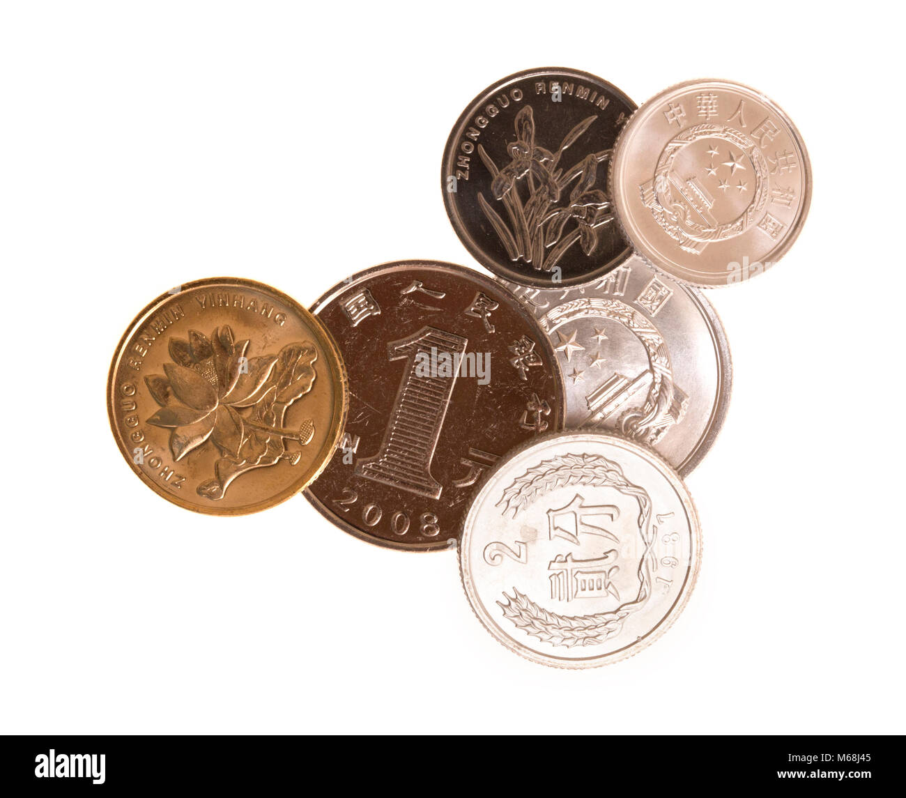 Serie di monete cinesi - Yuan, jiao e fen Foto stock - Alamy