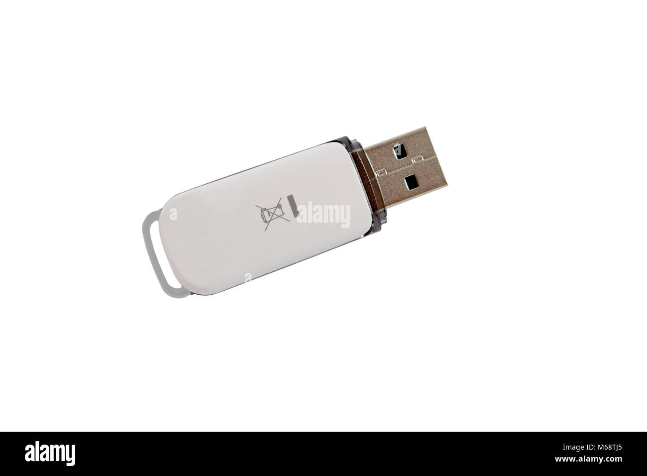 Mock up di unità flash USB, memoria chiave isolati su sfondo bianco. Foto Stock