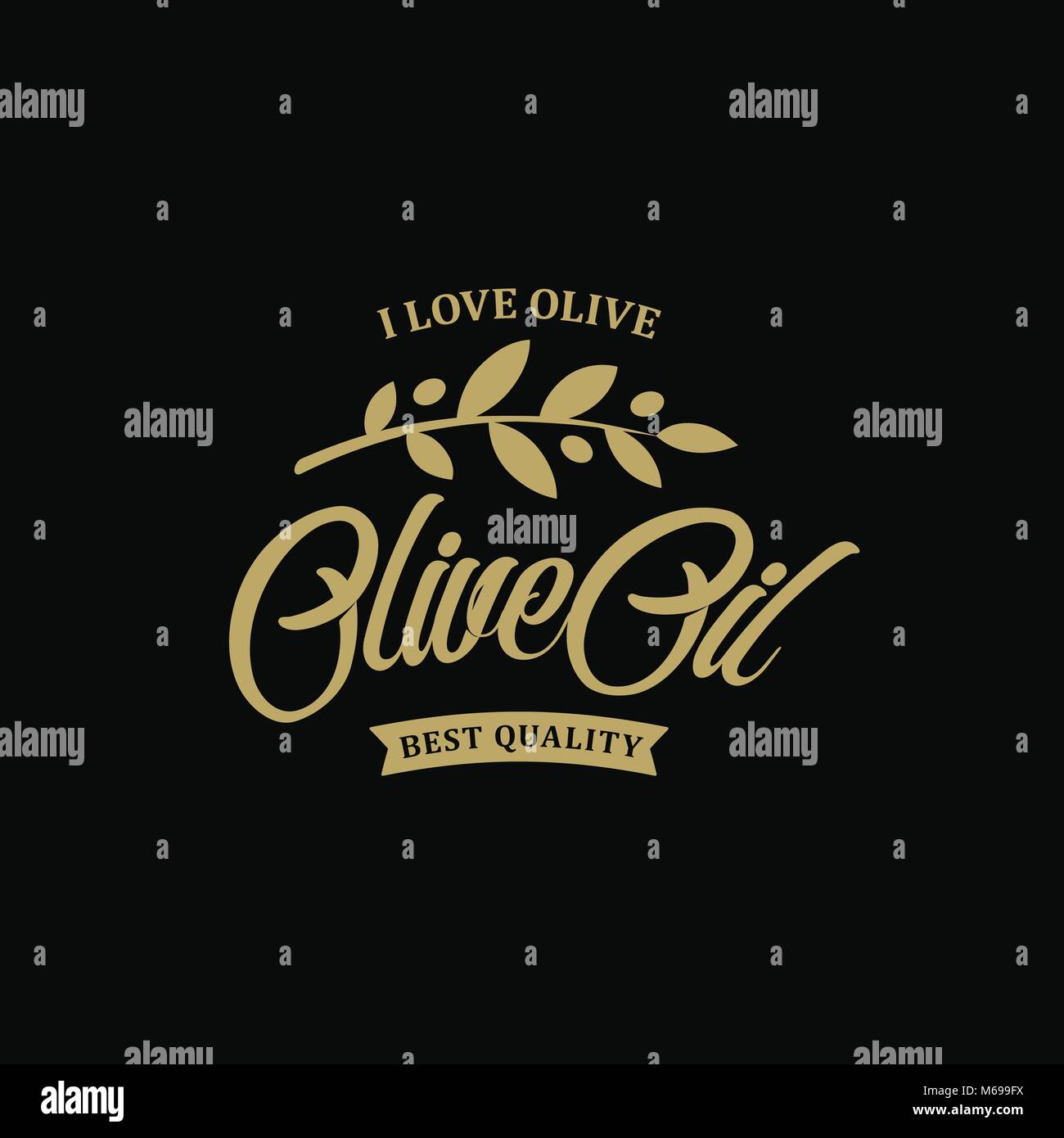 Olio extra vergine di oliva di qualità premium. Olive Branch etichetta vintage. Prodotti sani retrò vettore verde modello logo. Alimenti eco. Illustrazione Vettoriale