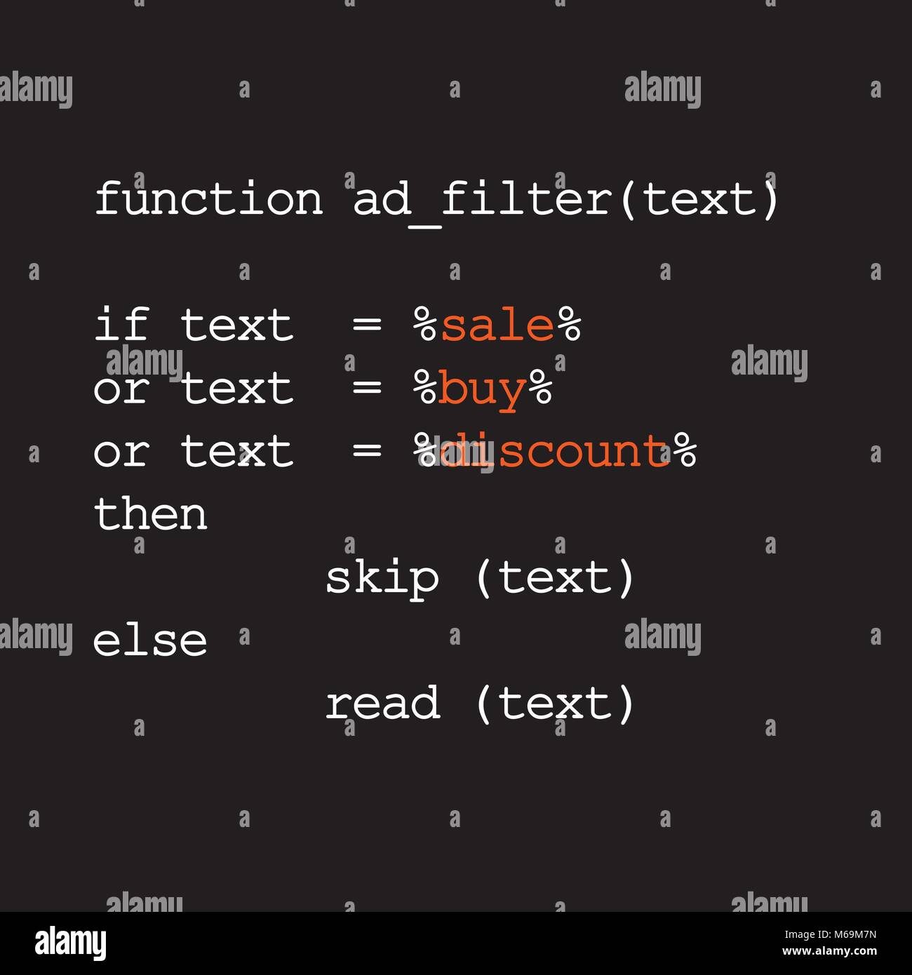Ad alto livello algoritmo di bloccaggio codice software Illustrazione Vettoriale