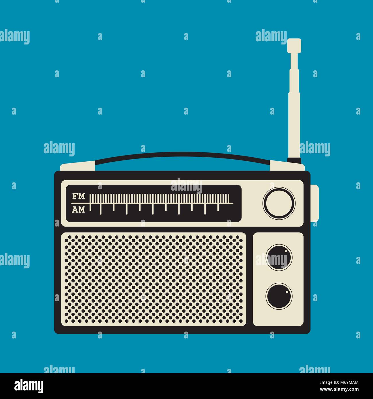 Vecchia radio analogica Illustrazione Vettoriale