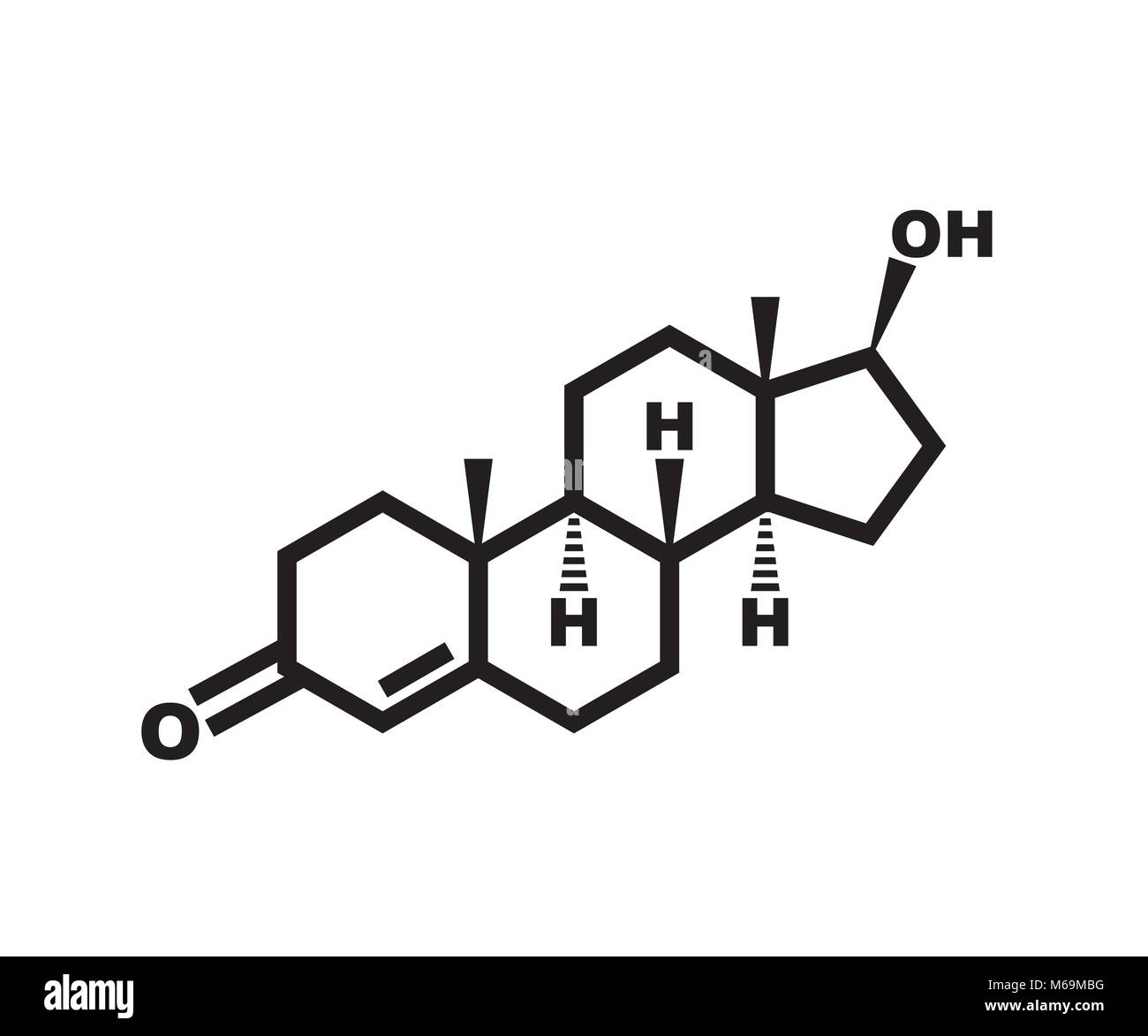 Il testosterone - struttura chimica Illustrazione Vettoriale