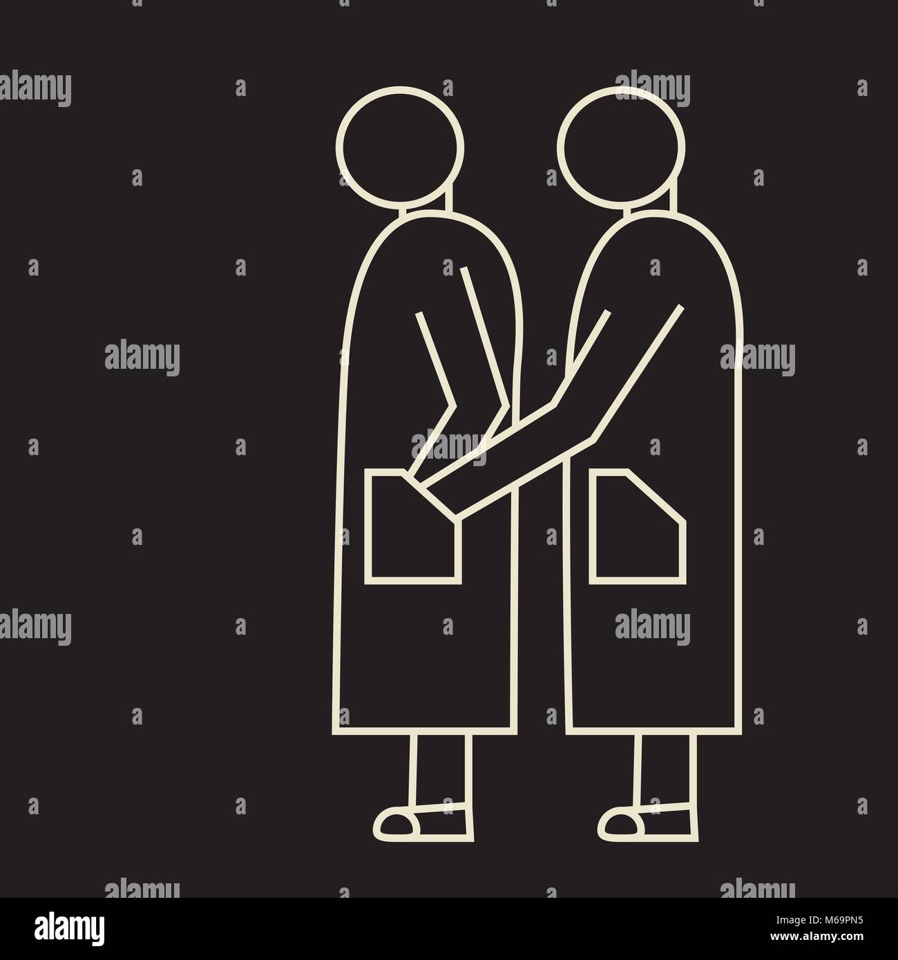 Ladro rubare i soldi da una vittima in tasca senza di lui notando il furto Illustrazione Vettoriale