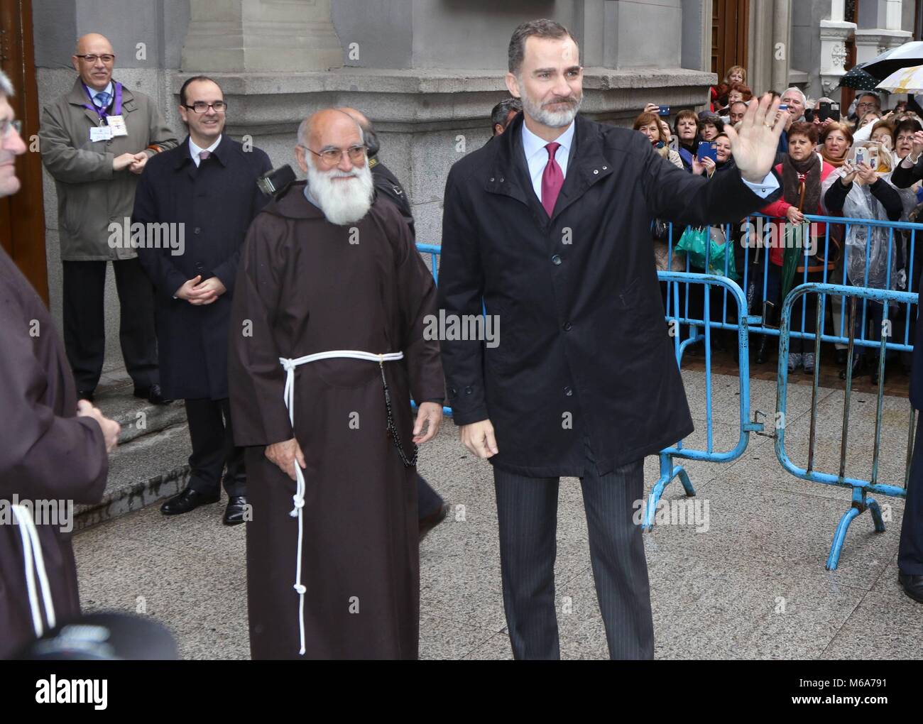 Noticia Asociada: REY FELIPE VI BASILICA GESÙ MEDINACELI FAMILIA REAL Felipe de Borbon y GRECIA; 02/03/2018 il Re di Spagna visita il Cristo di Mdinaceli EP888/cordon premere Foto Stock