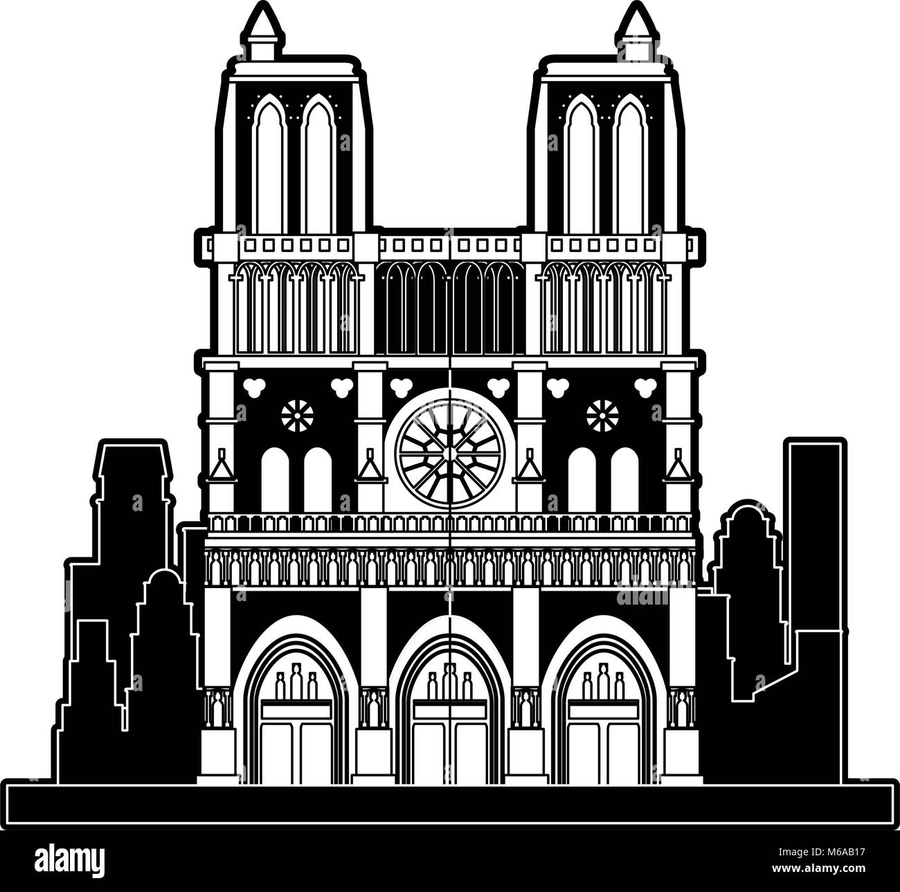 Chiesa gotica costruzione Illustrazione Vettoriale