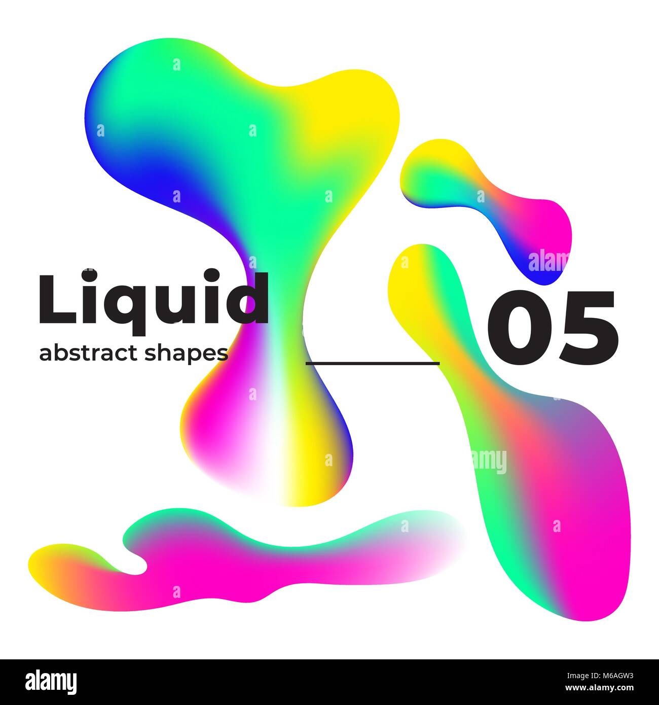 Il vettore liquido forme colorate inchiostro multicolore Illustrazione Vettoriale