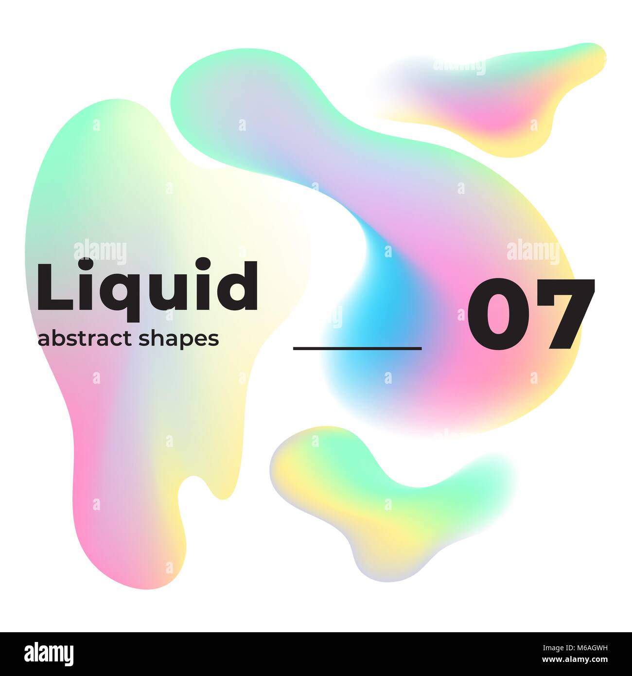 Il vettore liquido forme colorate inchiostro multicolore Illustrazione Vettoriale