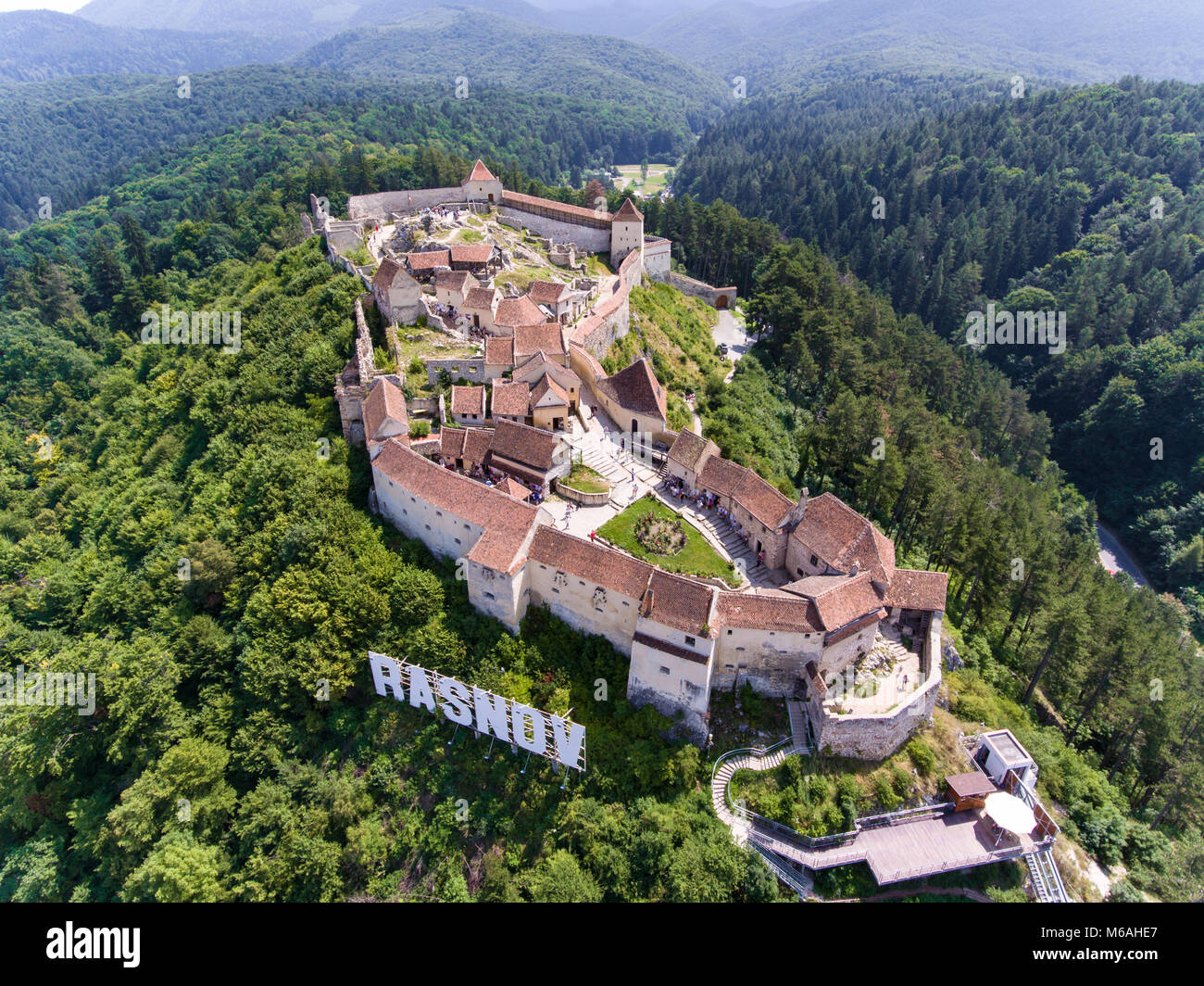 Rasonov fortezza nel vicino a Brasov e crusca Romania, Transilvania Foto Stock