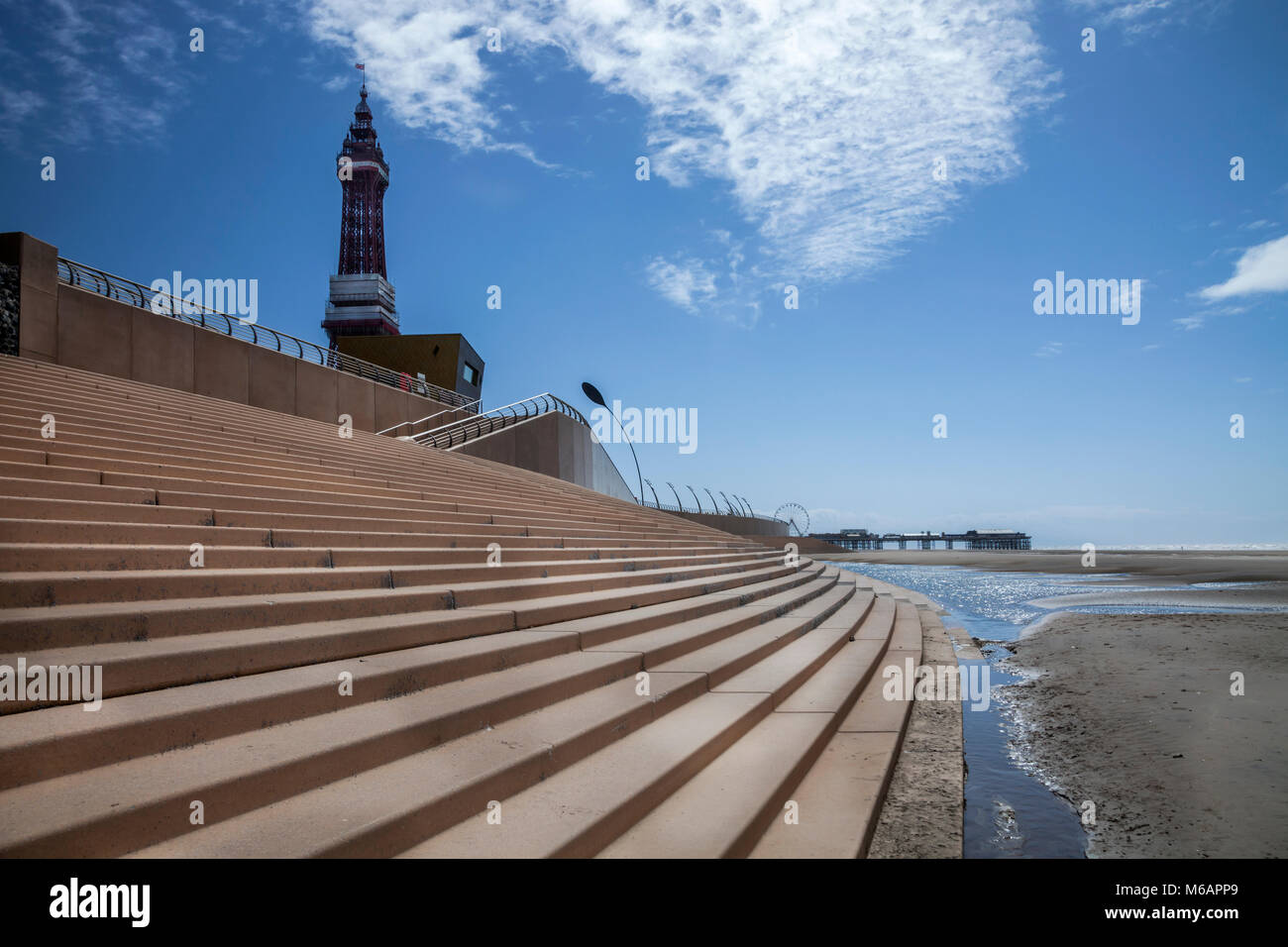 Lungomare di Blackpool e nuovo lungomare Foto Stock