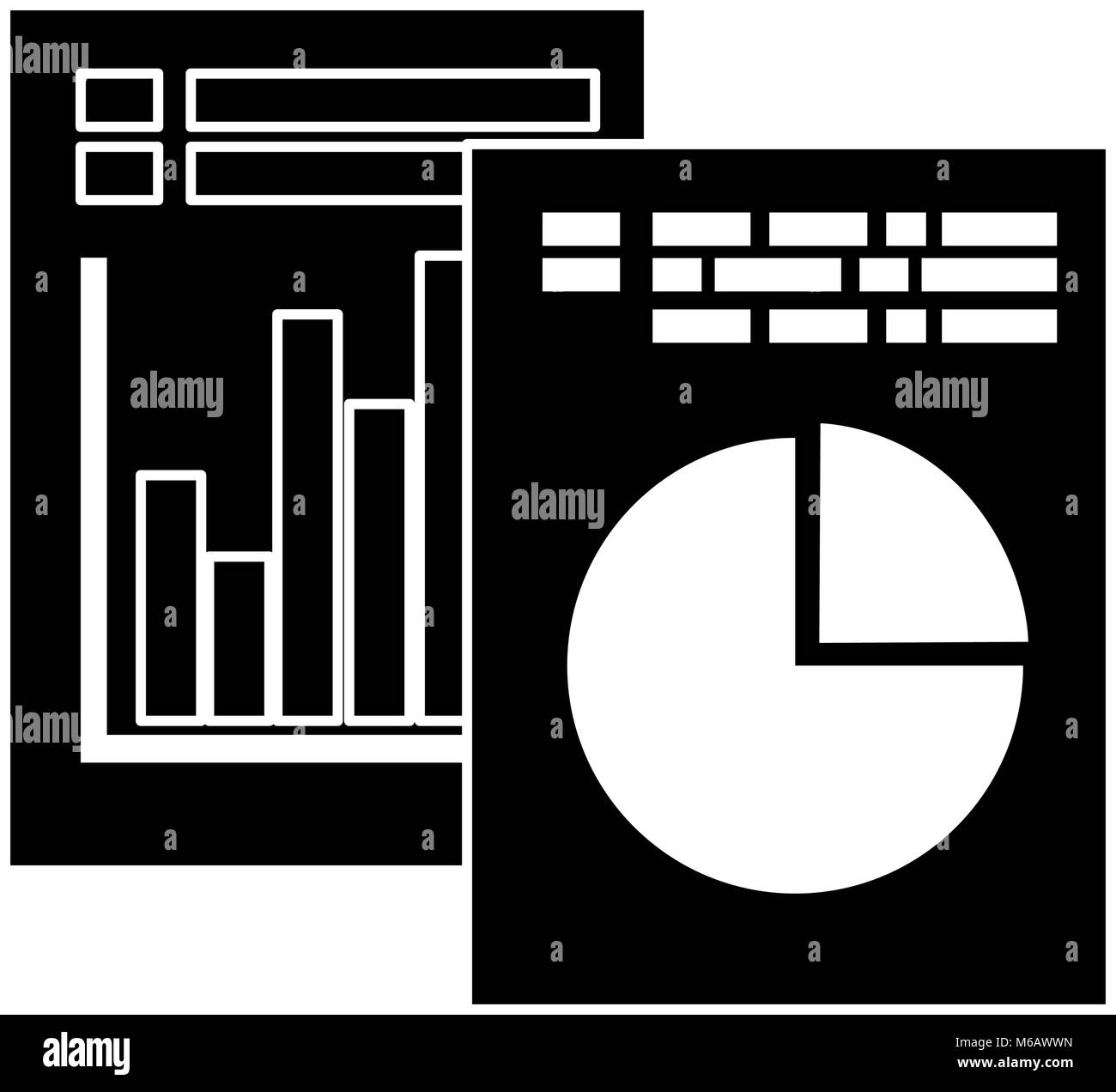 I documenti con una infografica statistiche Illustrazione Vettoriale