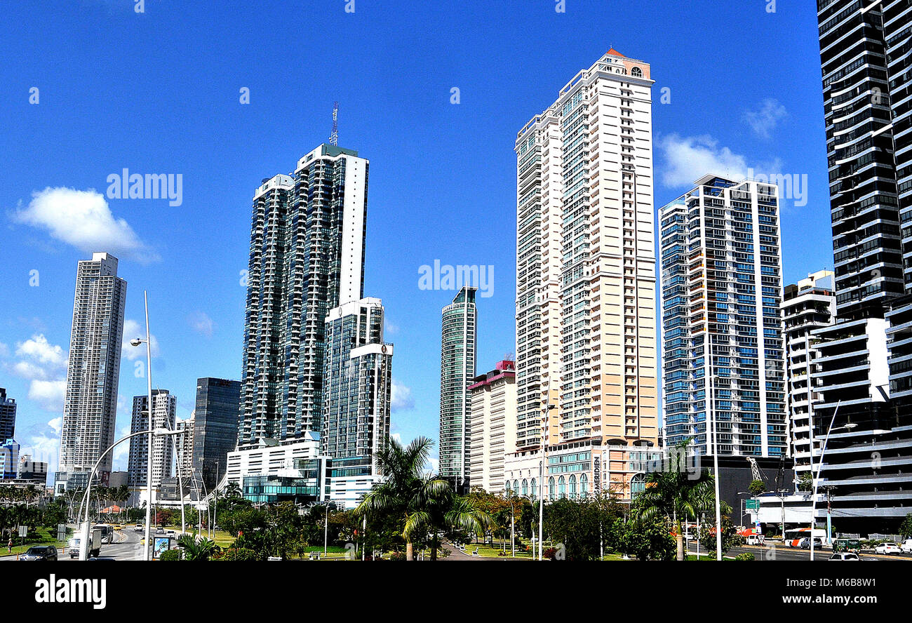 Edifici moderni Miramar Panama Panama Repubblica Foto Stock