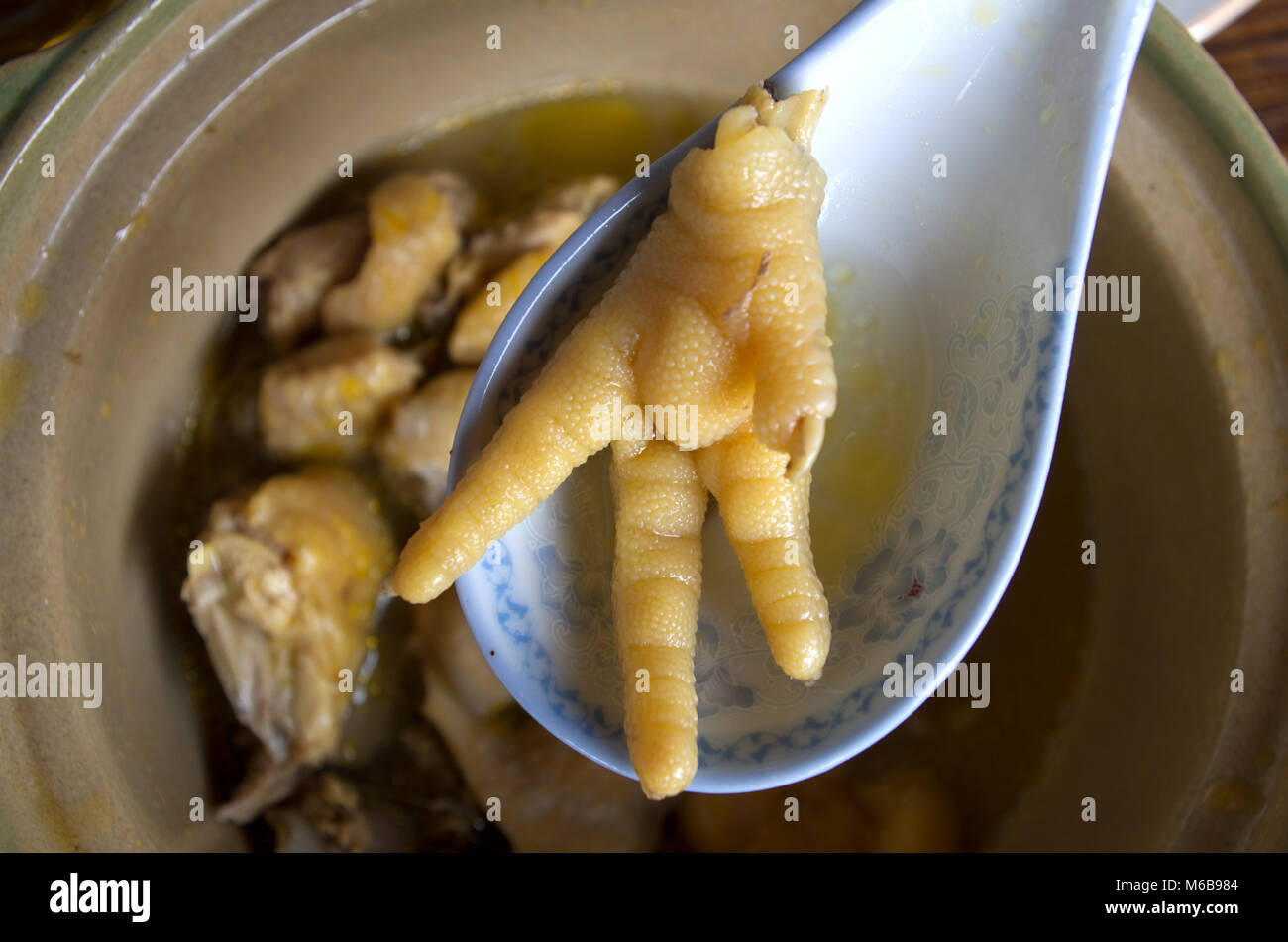 Tradizionale zuppa di pollo in Asia Foto Stock