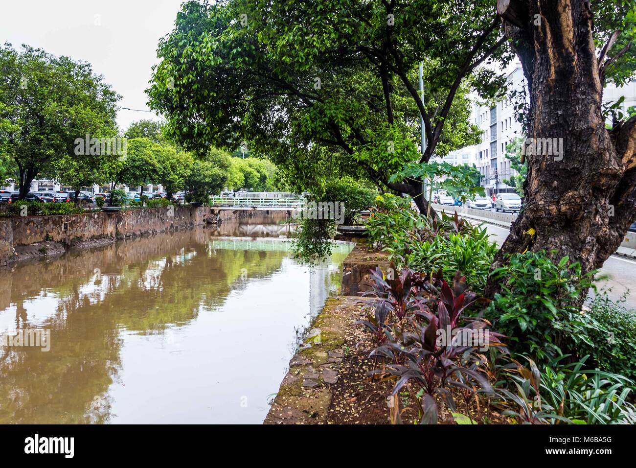 Kali Besar a Giacarta Indonesia Foto Stock