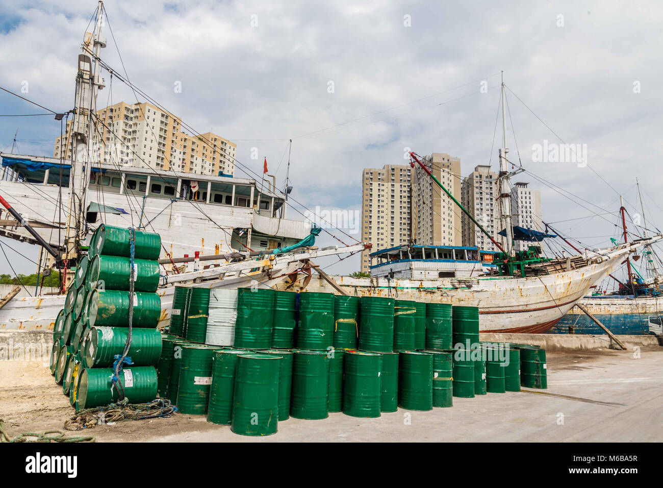 Il vecchio porto di Jakarta, Java, Indonesia Foto Stock