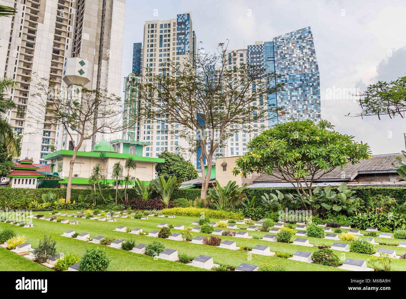 Campo olandese di onore Menteng Pulo di Jakarta, isola di Giava, Indo Foto Stock