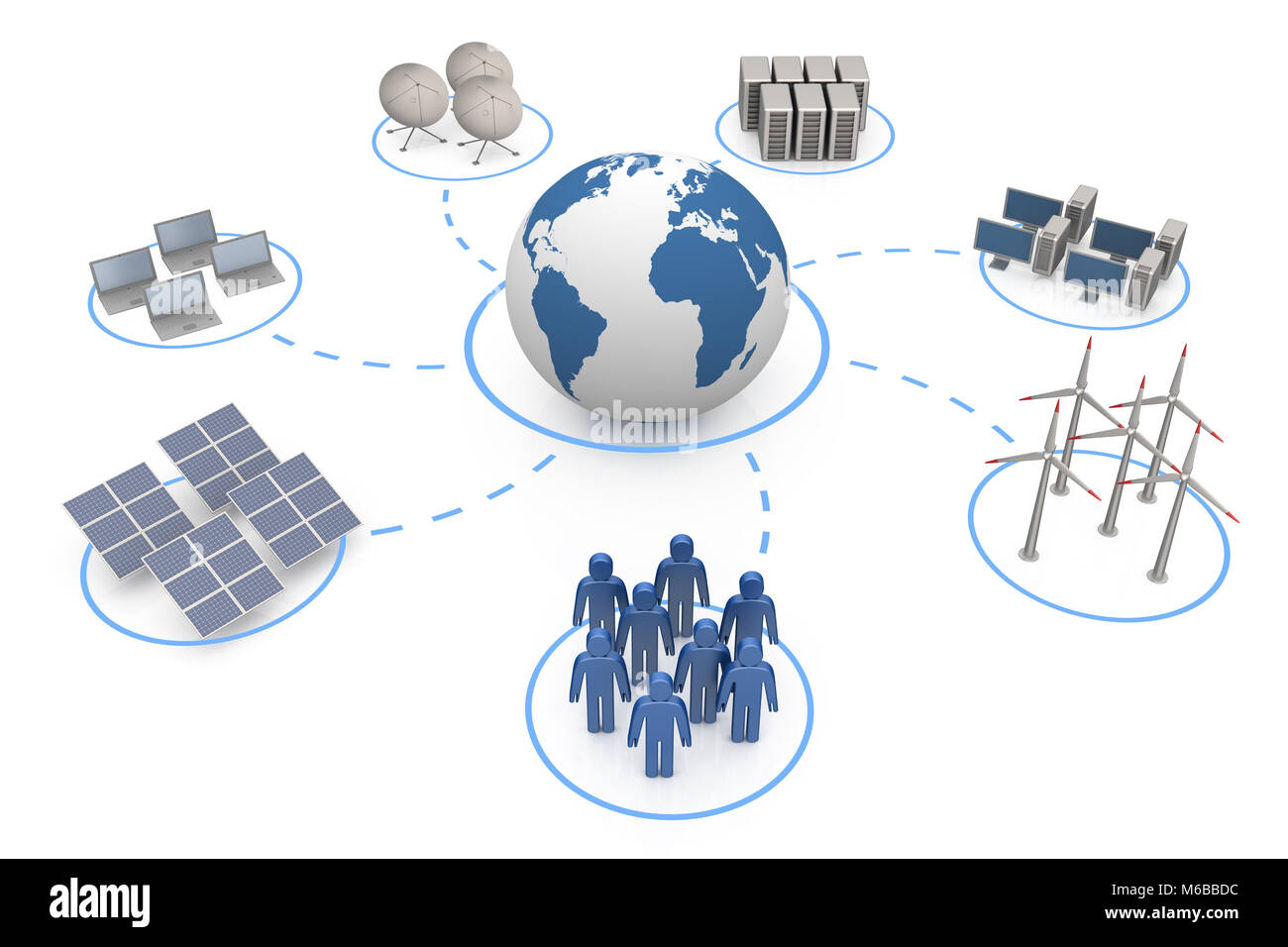 Comunicazione globale sfondo grafico 3D rendering Foto Stock