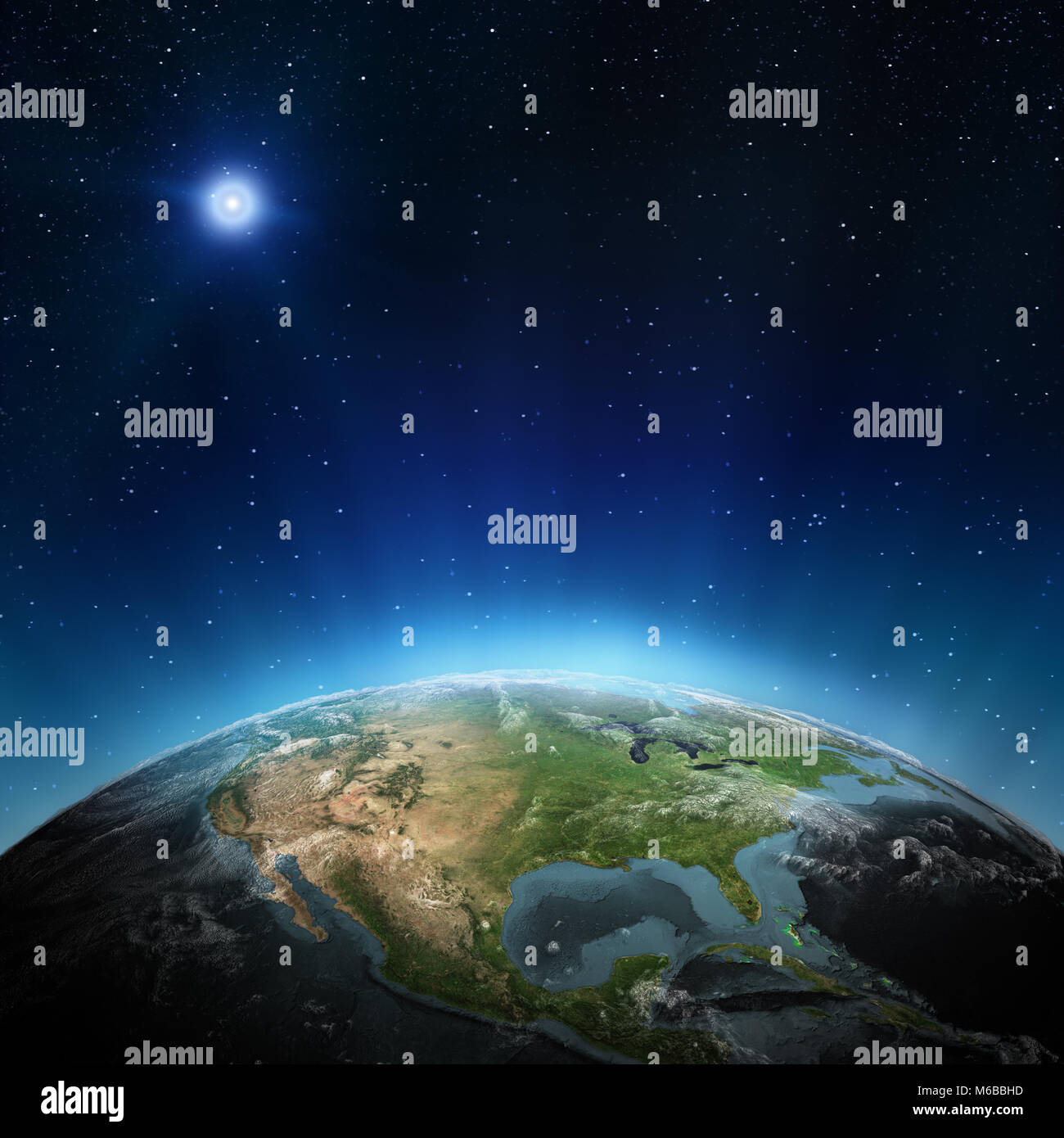 Nord America 3d rendering planet Foto Stock