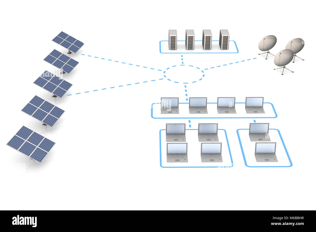 Energia e reti 3d rendering Foto Stock