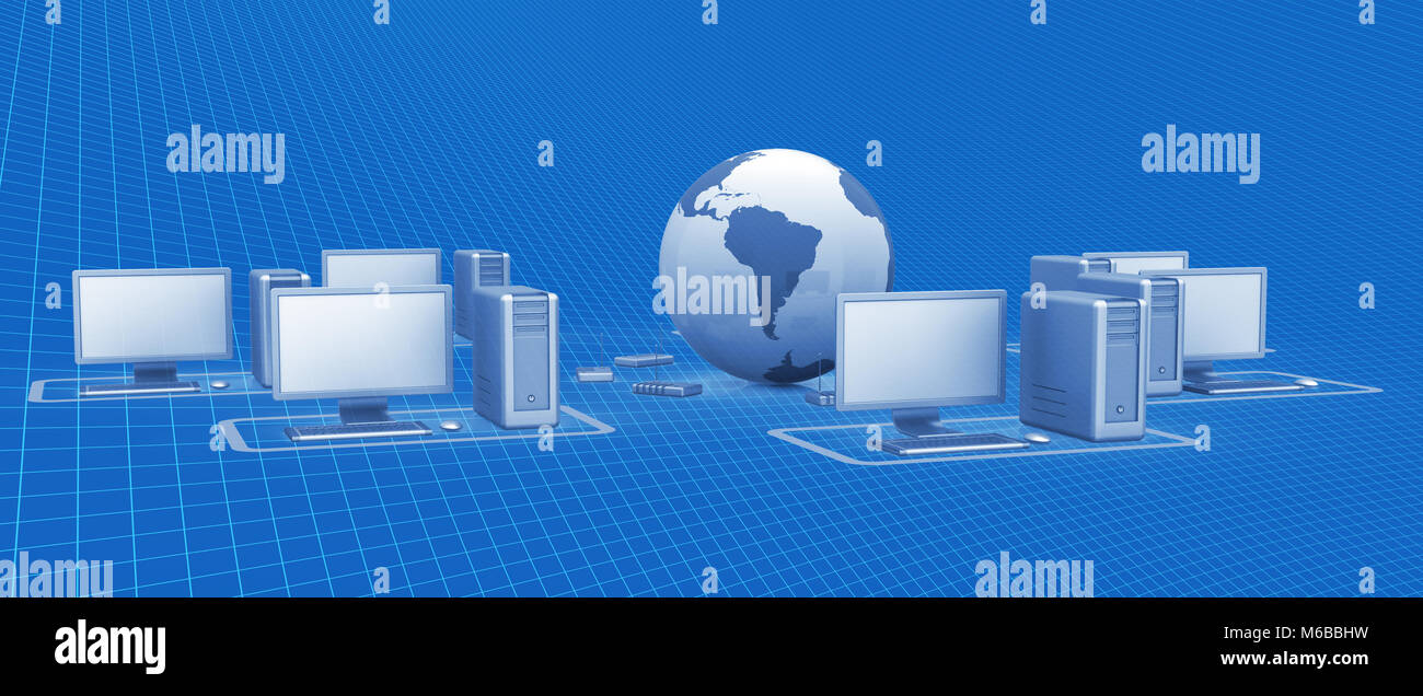 Rete digitale sfondo grafico 3D rendering Foto Stock