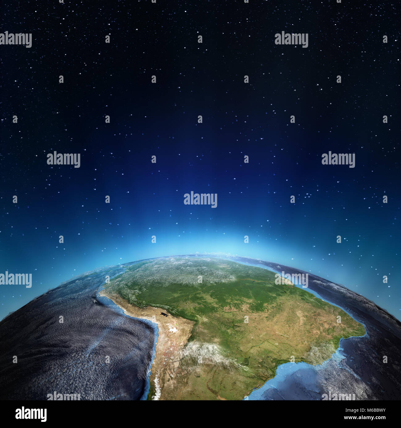 Sud America 3d rendering planet Foto Stock