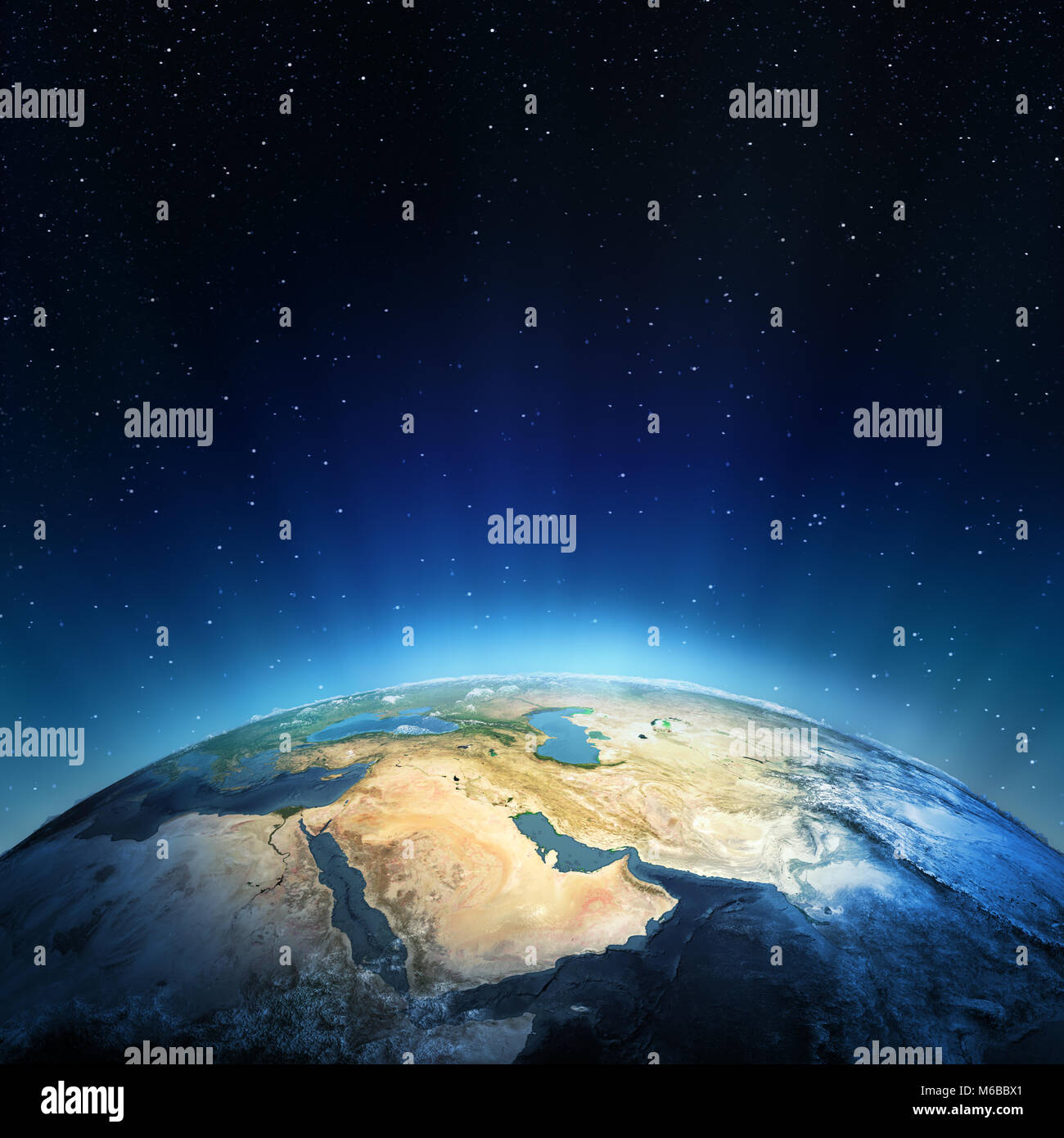 Medio Oriente il rendering 3D Planet Foto Stock