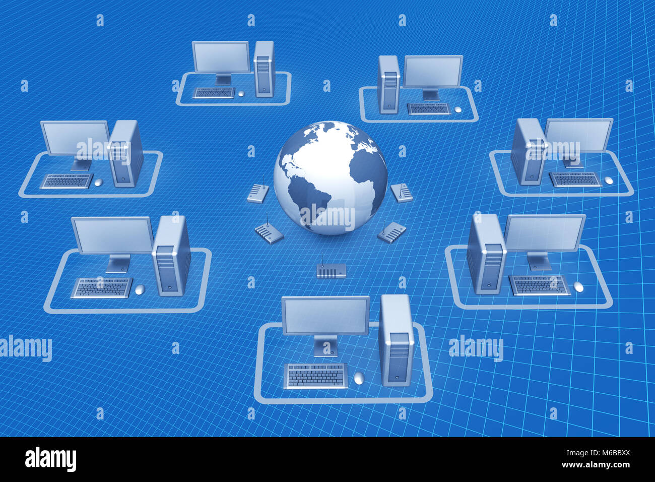 Rete Internet sfondo grafico 3D rendering Foto Stock