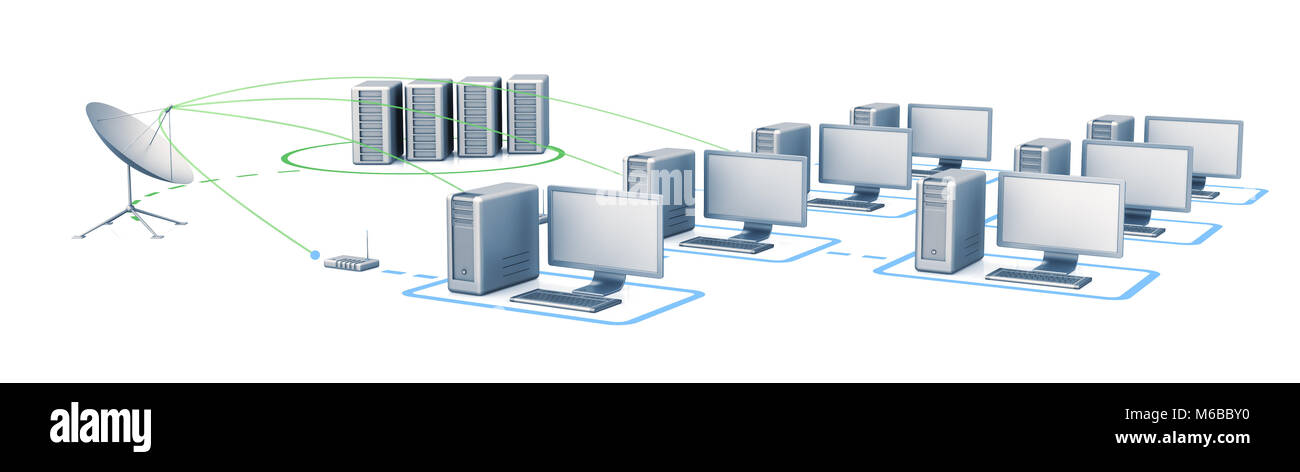 Rete digitale sfondo grafico 3D rendering Foto Stock