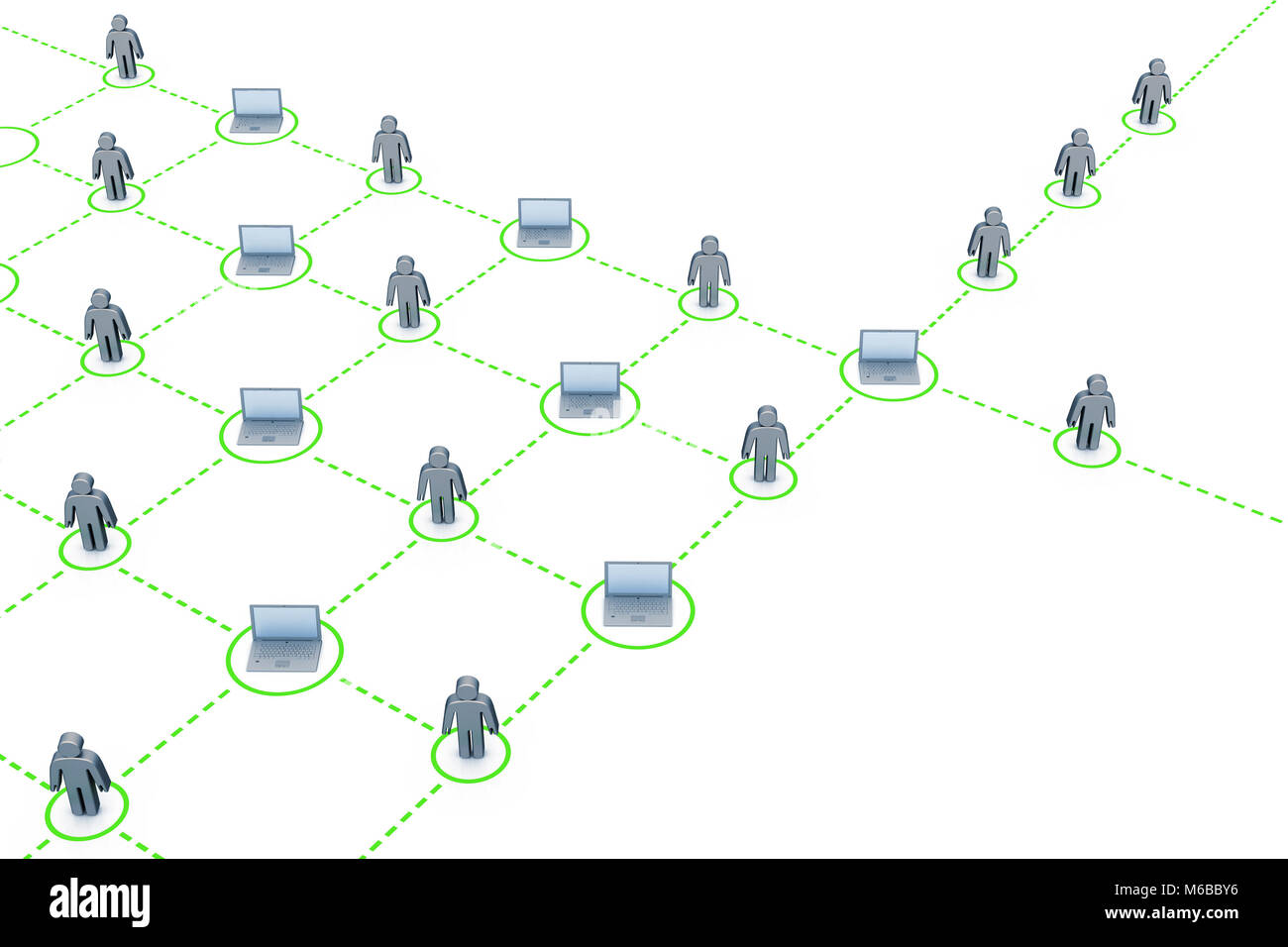 Rete verde sfondo grafico 3D rendering Foto Stock