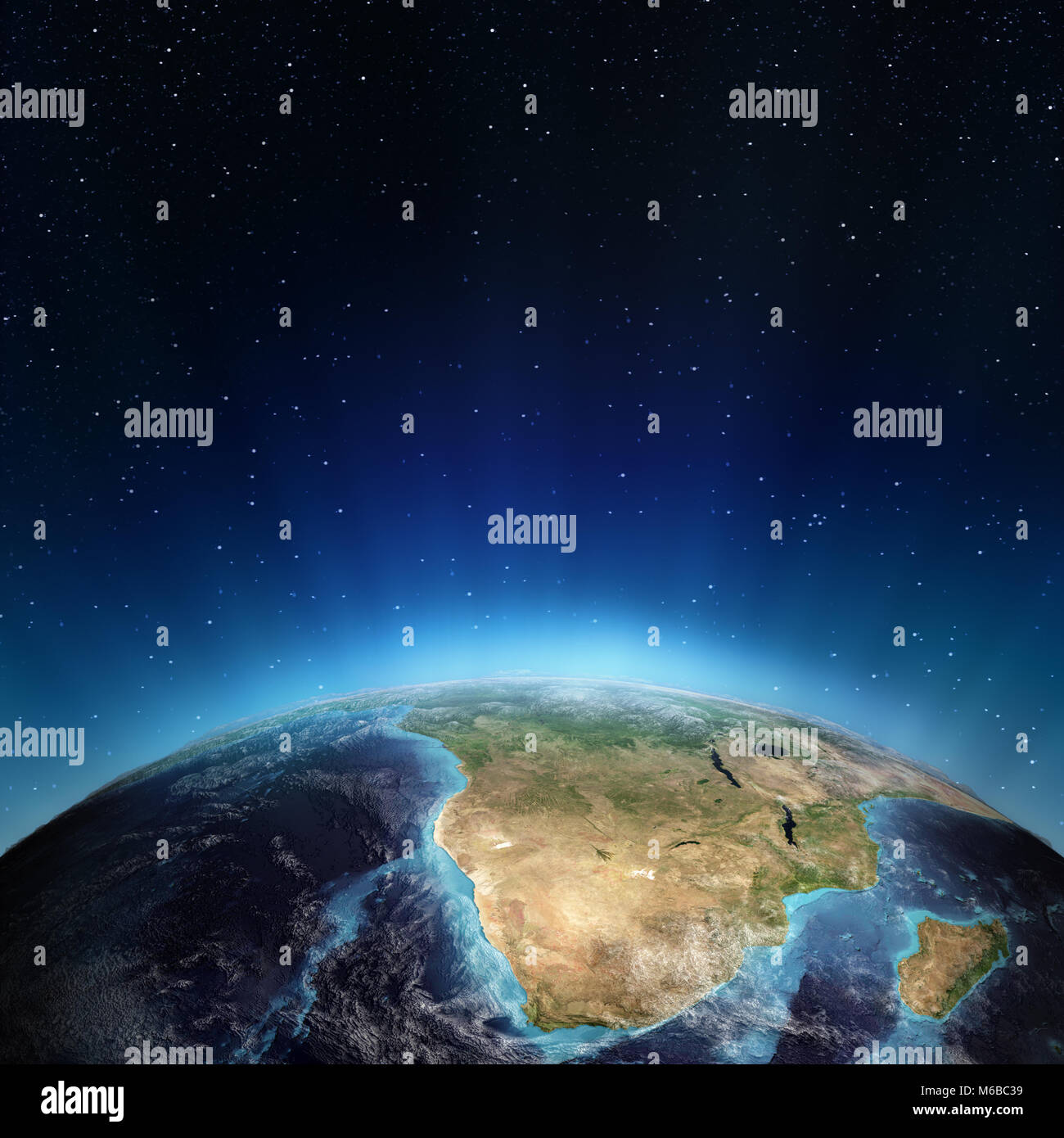 Sud Africa e Madagascar rendering 3D Foto Stock