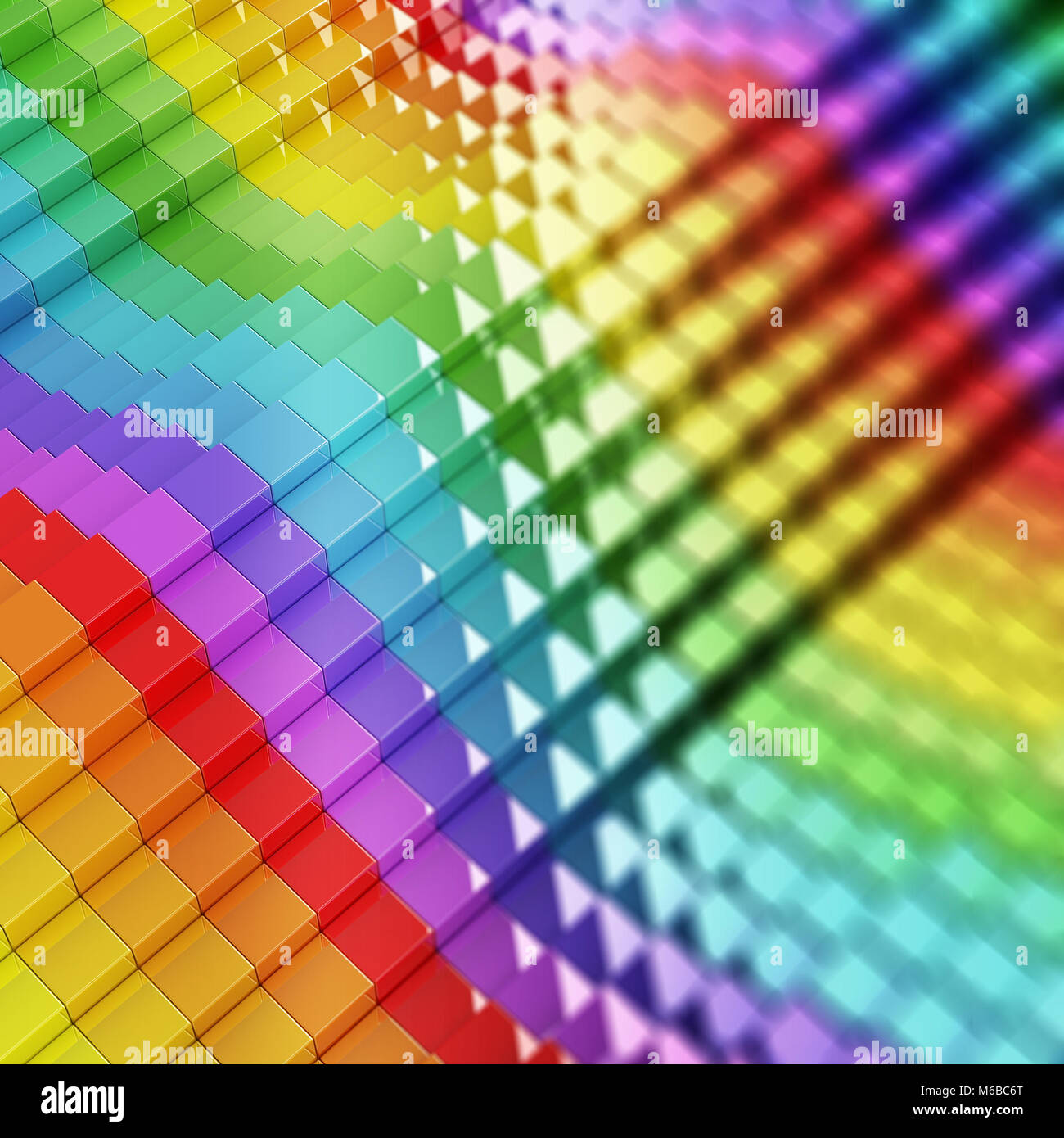 Arcobaleno colorato linee 3D rendering Foto Stock