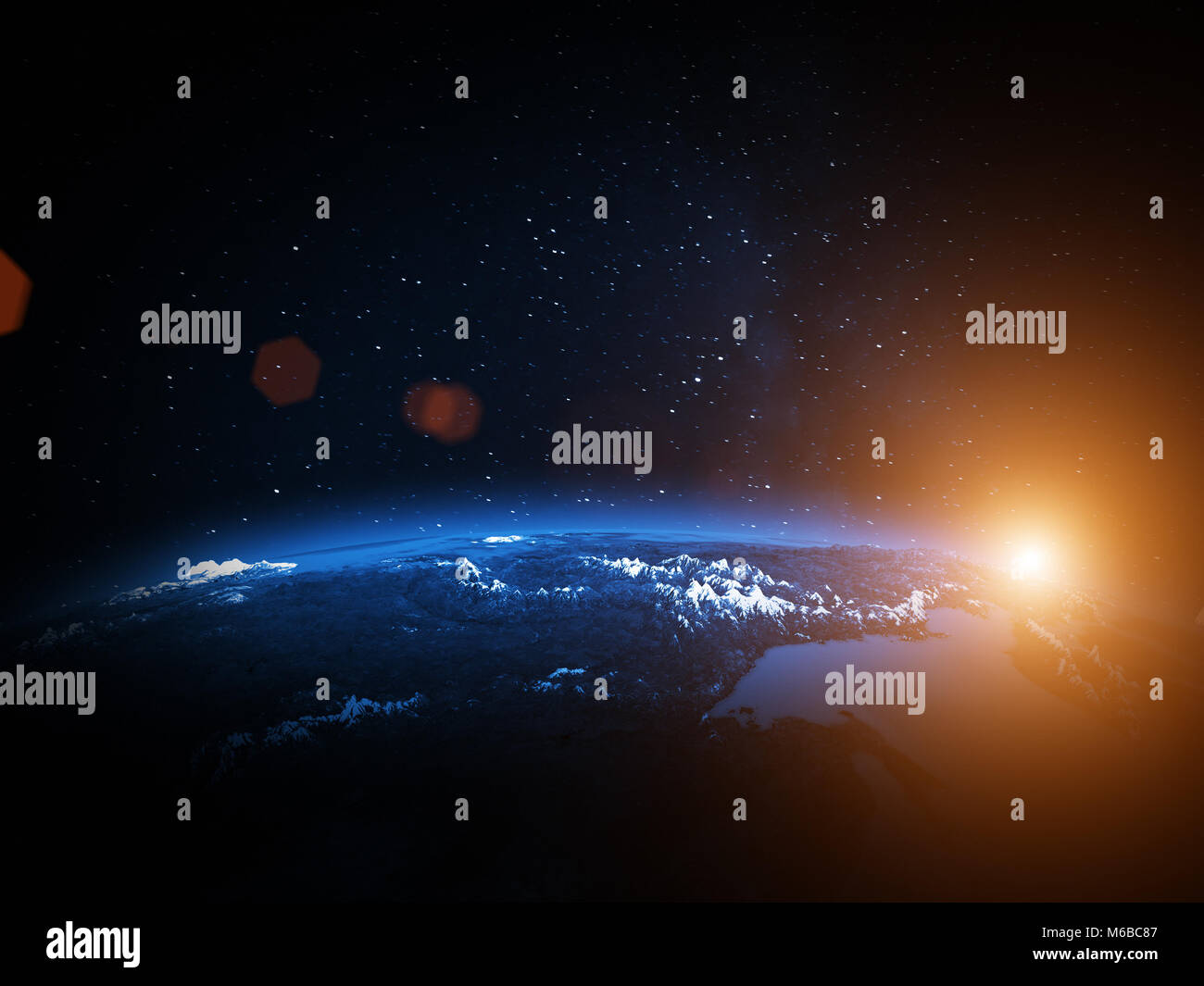 Planet Earth 3D rendering Foto Stock