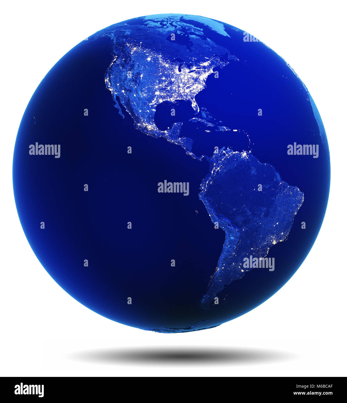 America mappa dallo spazio 3D rendering Foto Stock