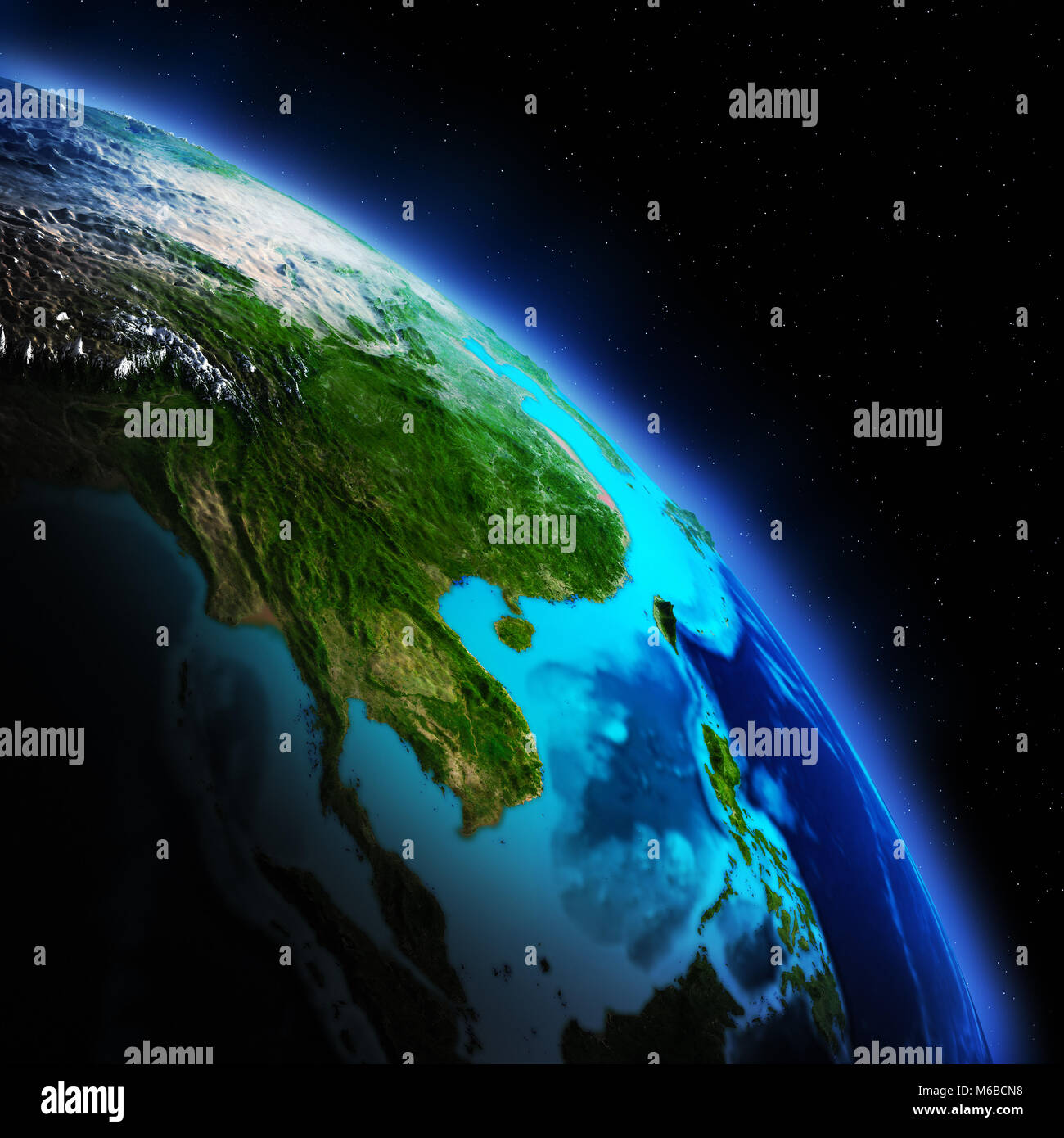 Continente della terra 3D rendering planet Foto Stock