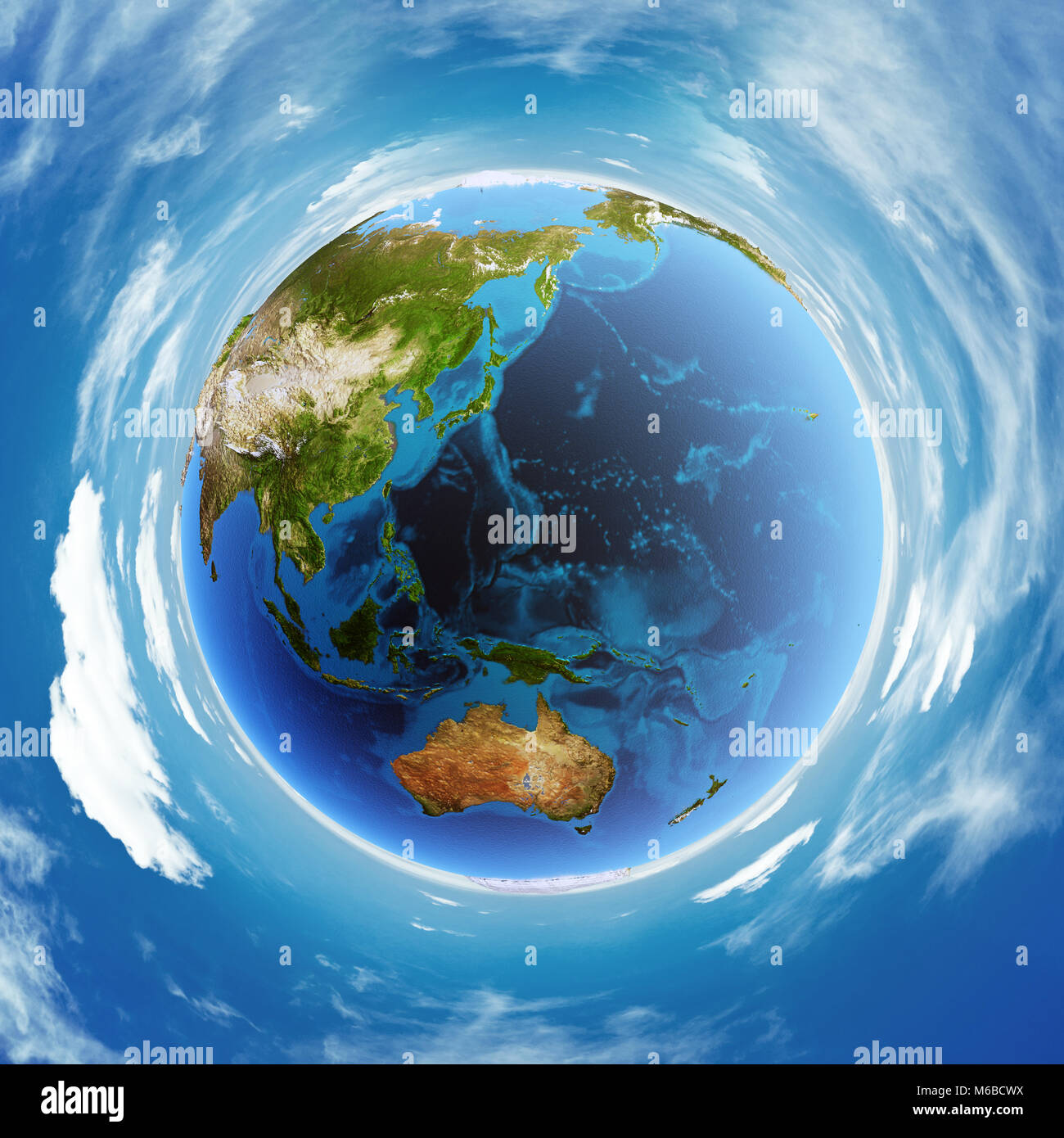 Oceania vero sollievo modello 3D rendering Foto Stock