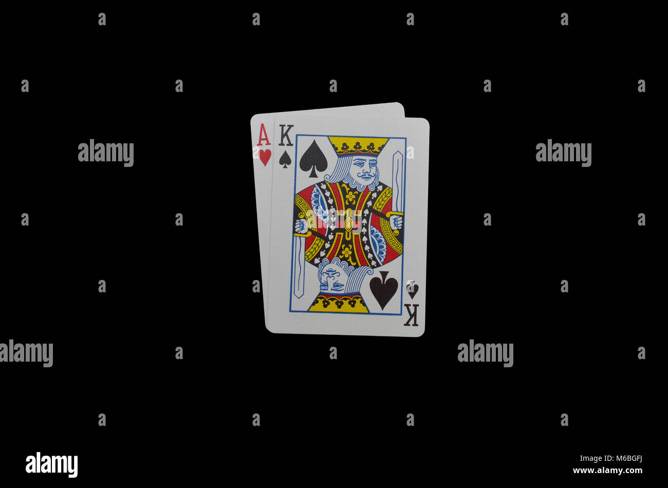 Ace re black jack carte da gioco Foto Stock