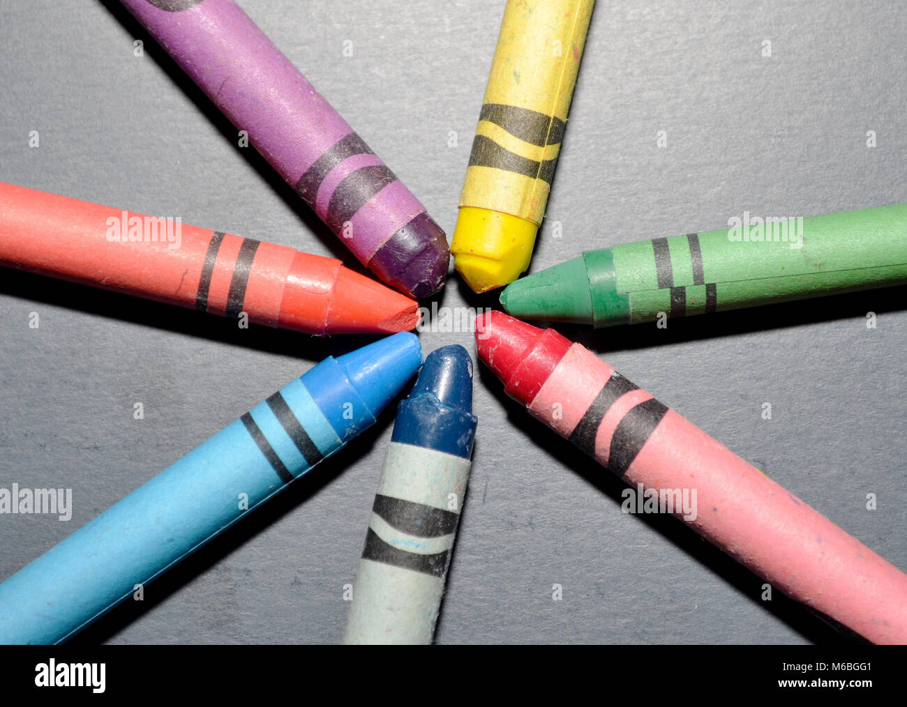 Crayons prevista in un cerchio Foto Stock