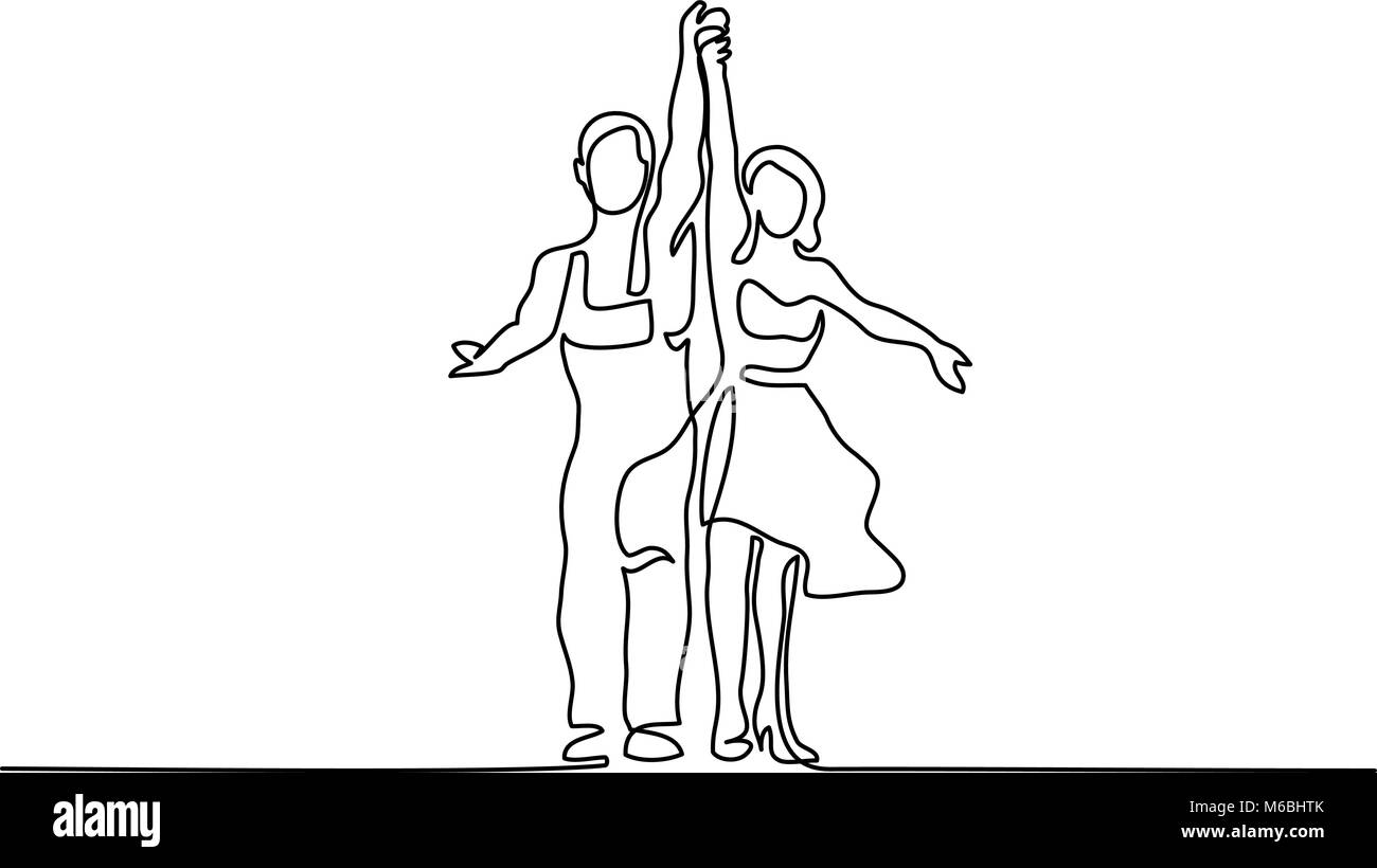 Giovane uomo e donna dancing Illustrazione Vettoriale