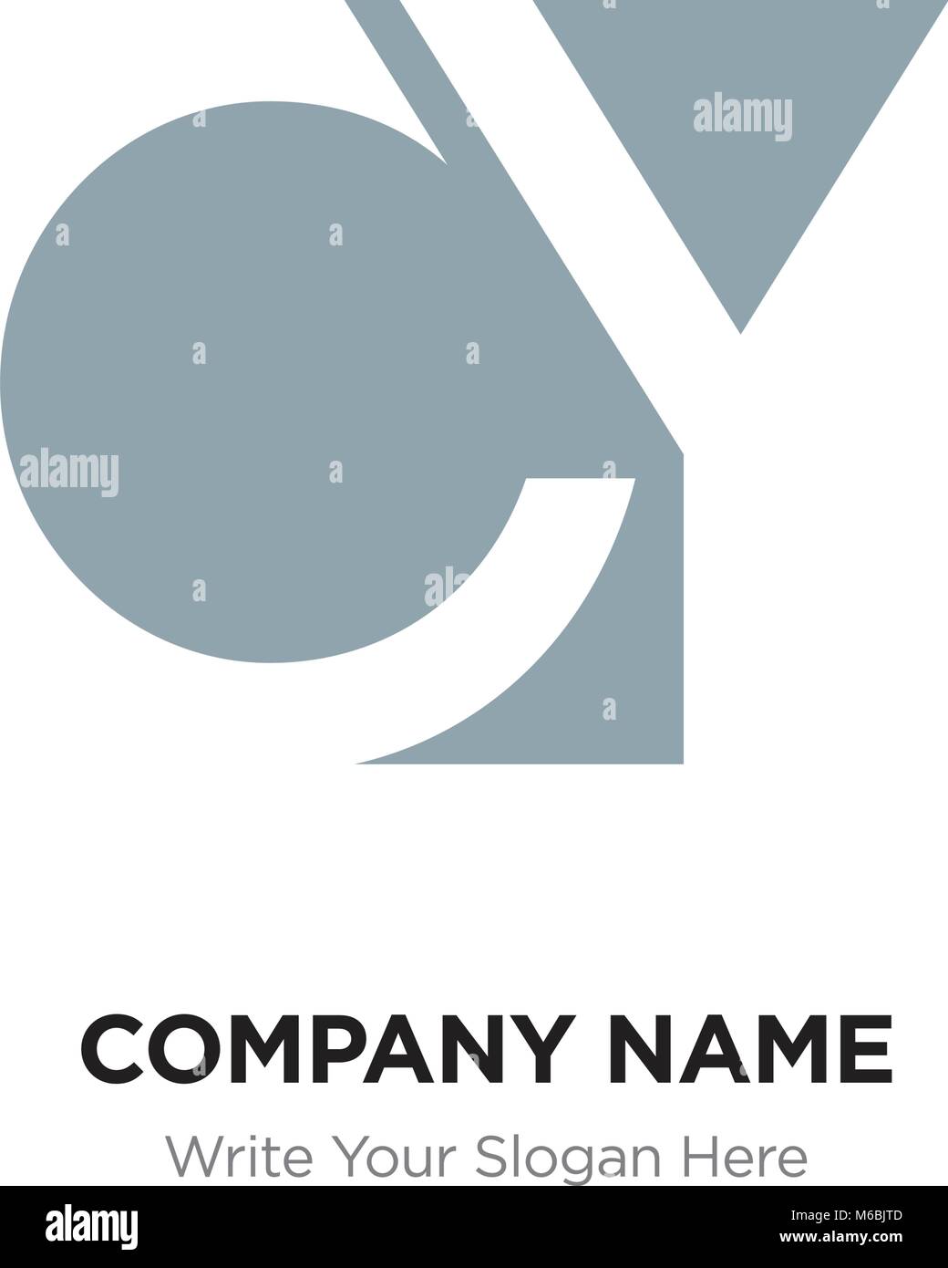 Lettera astratta CY,YC logo design template, opaca alfabeto lettere iniziali nome azienda concept. Piatte sottili segmenti di linea collegati gli uni agli altri Illustrazione Vettoriale