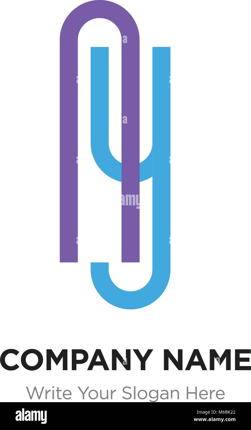 Ay o yA lettera con il logo blu e viola gli elementi della linea. Abstract disegno geometrico, elegante logotipo alfabeto. Illustrazione Vettoriale