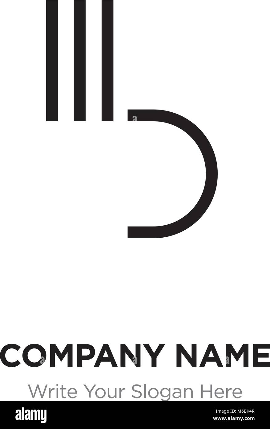 Lettera astratta BM,MB logo design template, nero alfabeto lettere iniziali nome azienda concept. Piatte sottili segmenti di linea collegati gli uni agli altri Illustrazione Vettoriale