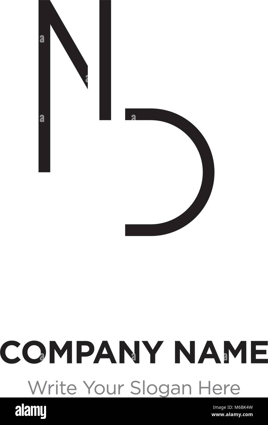 Lettera astratta BN,NB logo design template, nero alfabeto lettere iniziali nome azienda concept. Piatte sottili segmenti di linea collegati gli uni agli altri Illustrazione Vettoriale
