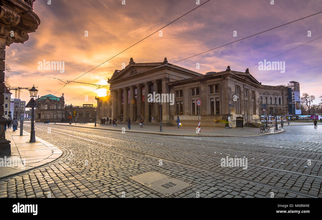 Città vecchia di Dresda barocca, popolare attrazione turistica, Germania Foto Stock