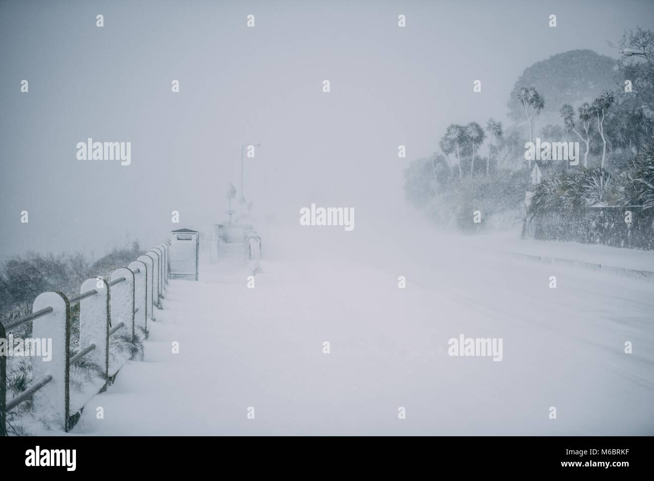 Falmouth nella neve Foto Stock