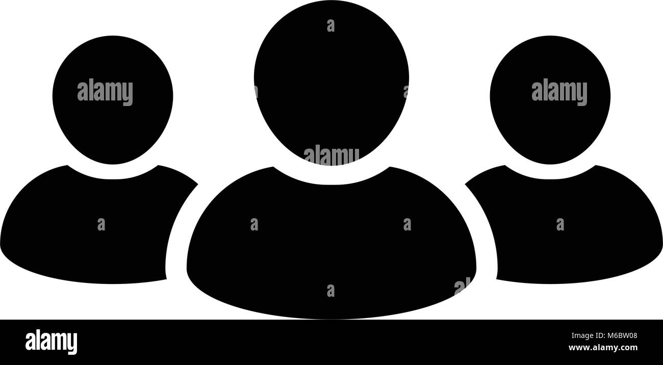 Persone Icona gruppo vettoriale per i maschi di Business Management Team persona Avatar simbolo nel pittogramma di glifo illustrazione Illustrazione Vettoriale