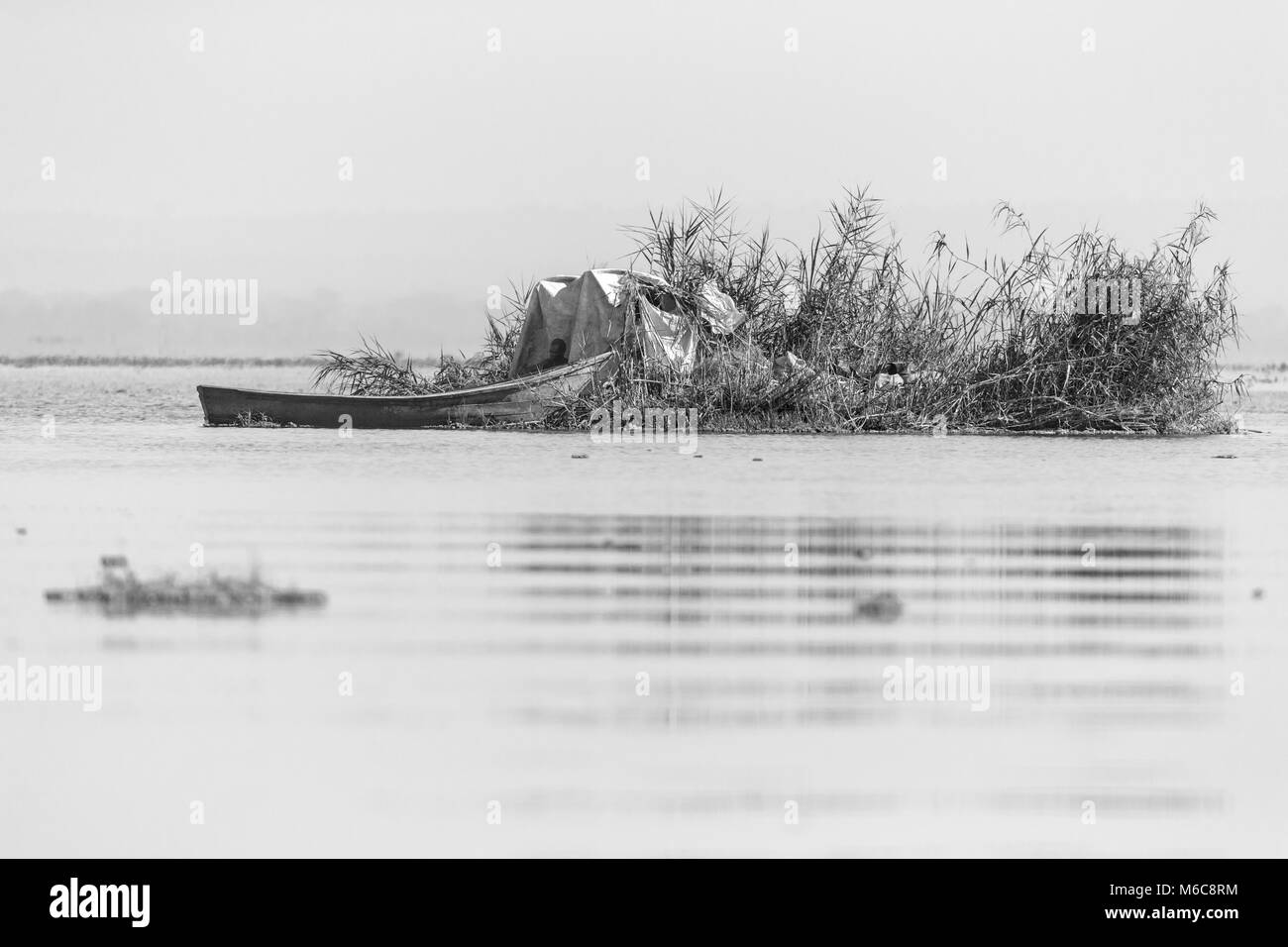 La pesca lago Victoria 'Murchison Cascate del Parco Nazionale", Uganda, Africa Foto Stock