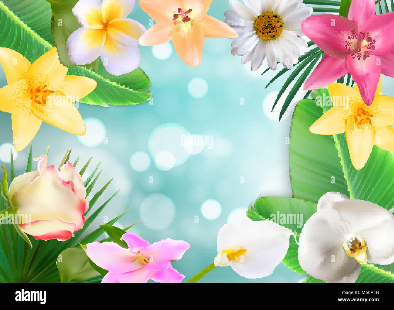 Ciao Estate naturale sfondo floreale illustrazione vettoriale Illustrazione Vettoriale