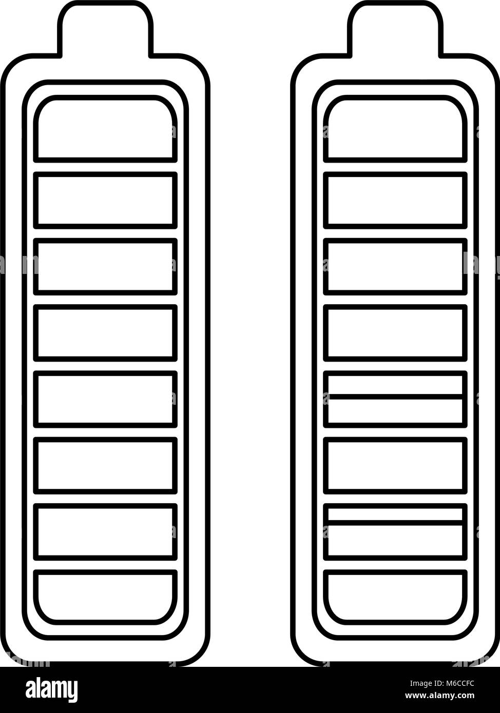 Livelli di batteria icona di alimentazione Illustrazione Vettoriale
