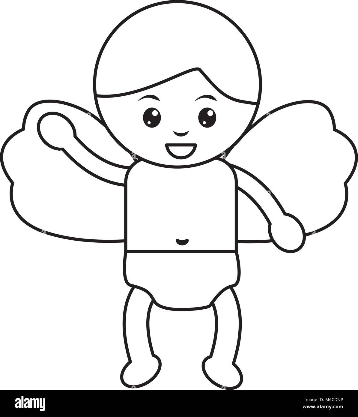 Baby Angel immagine dell'icona illustrazione vettoriale design Illustrazione Vettoriale